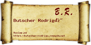 Butscher Rodrigó névjegykártya